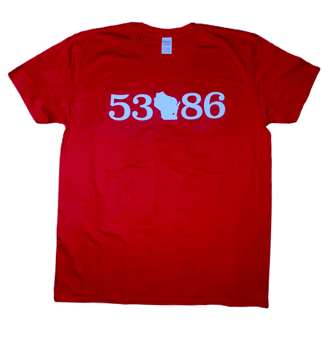 Shirt 53086 Red Zip Code for Slinger Wisconsin T Shirts
