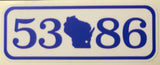 Decal 53086 Zip Code Blue