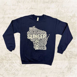 Sweatshirt - Wisconsin Crew Neck Sweatshirt - Heather Navy Shirts