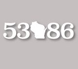 Decal 53086 Zip Code White